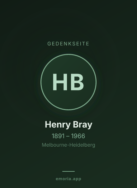 Gedenkportrait von Henry Bray