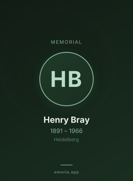 Memorial portrait of Henry Bray
