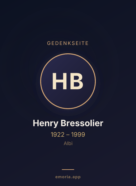Gedenkportrait von Henry Bressolier