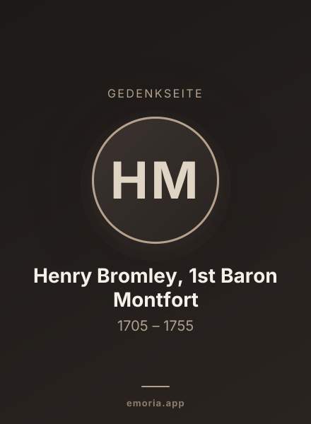 Gedenkportrait von Henry Bromley, 1st Baron Montfort
