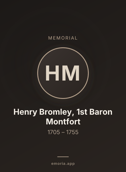 Memorial portrait of Henry Bromley, 1st Baron Montfort