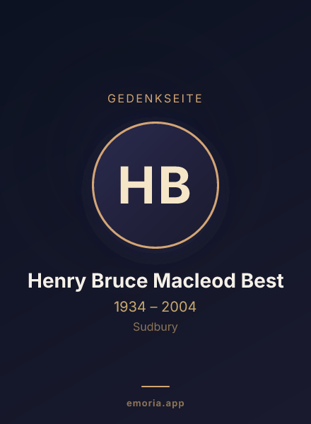 Gedenkportrait von Henry Bruce Macleod Best