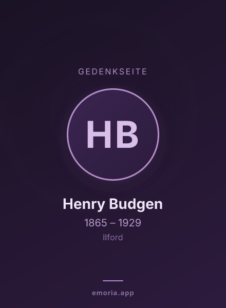 Gedenkportrait von Henry Budgen