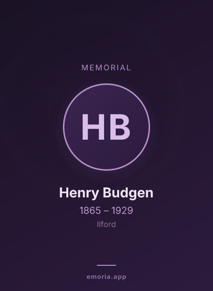 Memorial portrait of Henry Budgen