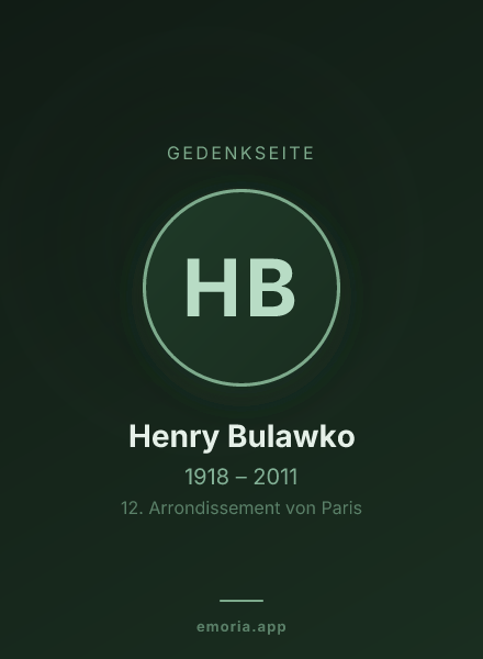 Gedenkportrait von Henry Bulawko