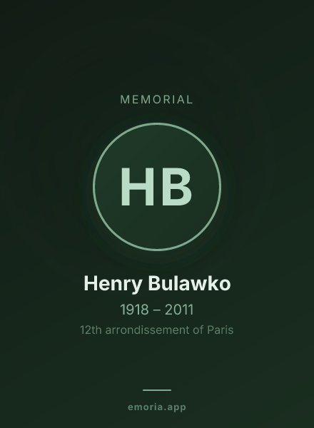Memorial portrait of Henry Bulawko