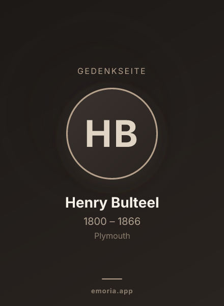 Gedenkportrait von Henry Bulteel