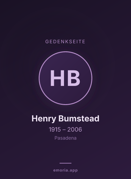 Gedenkportrait von Henry Bumstead