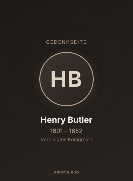 Gedenkportrait von Henry Butler