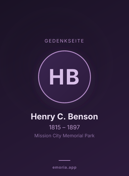 Gedenkportrait von Henry C. Benson