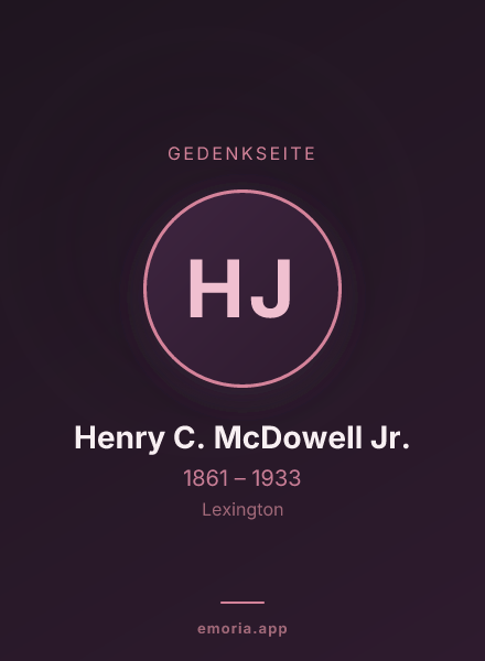 Gedenkportrait von Henry C. McDowell Jr.
