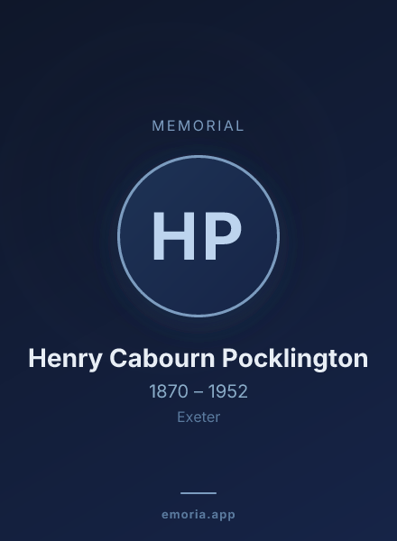 Memorial portrait of Henry Cabourn Pocklington
