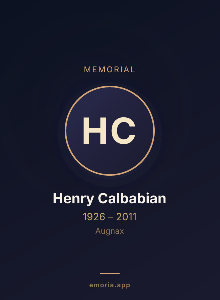 Memorial portrait of Henry Calbabian
