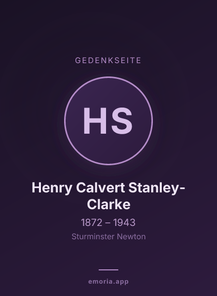 Gedenkportrait von Henry Calvert Stanley-Clarke