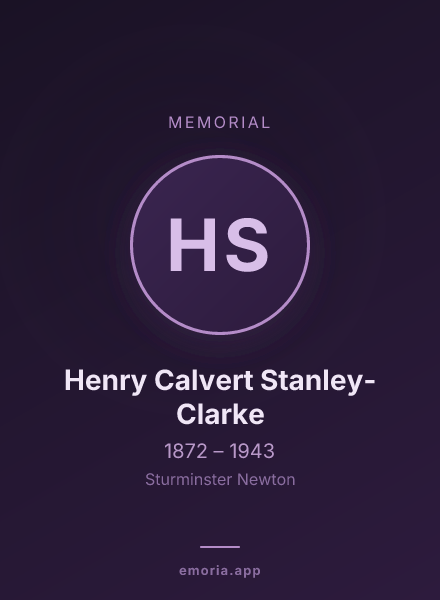 Memorial portrait of Henry Calvert Stanley-Clarke