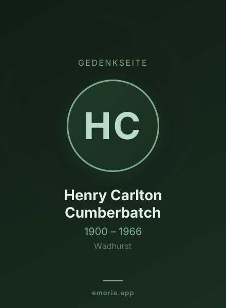 Gedenkportrait von Henry Carlton Cumberbatch