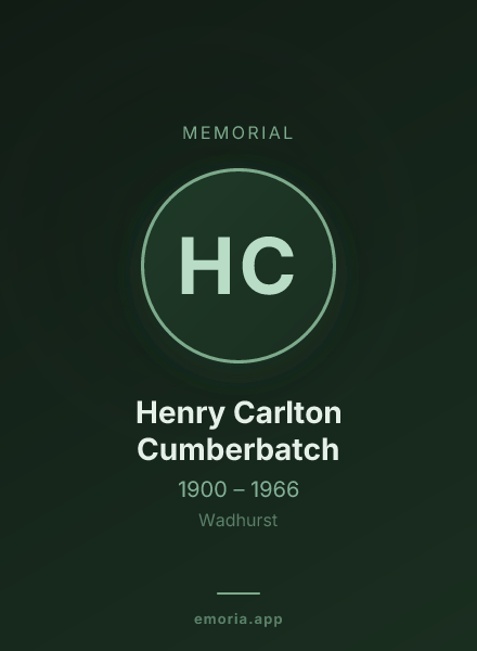 Memorial portrait of Henry Carlton Cumberbatch