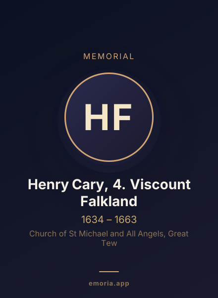 Memorial portrait of Henry Cary, 4. Viscount Falkland