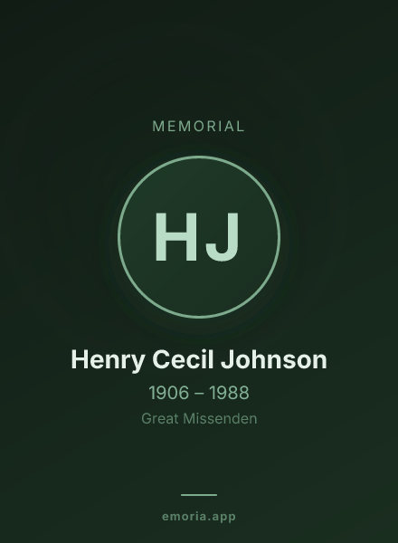 Memorial portrait of Henry Cecil Johnson