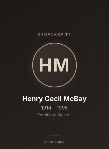Gedenkportrait von Henry Cecil McBay