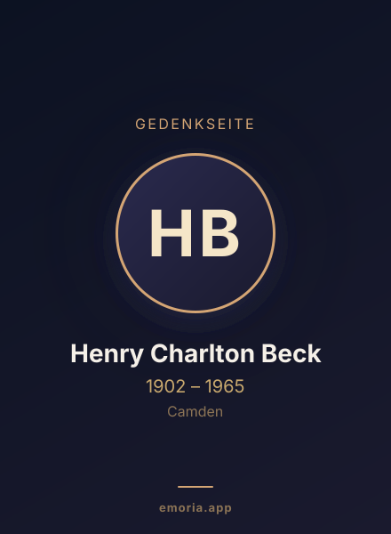 Gedenkportrait von Henry Charlton Beck