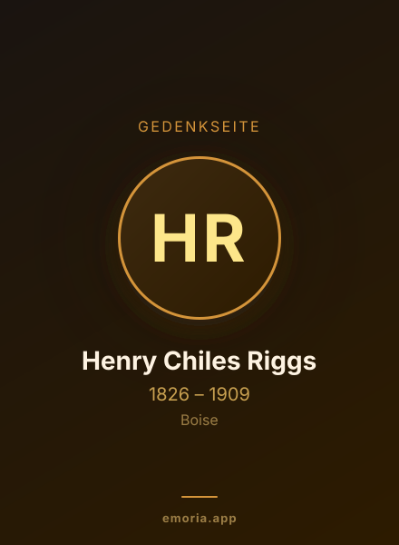 Gedenkportrait von Henry Chiles Riggs