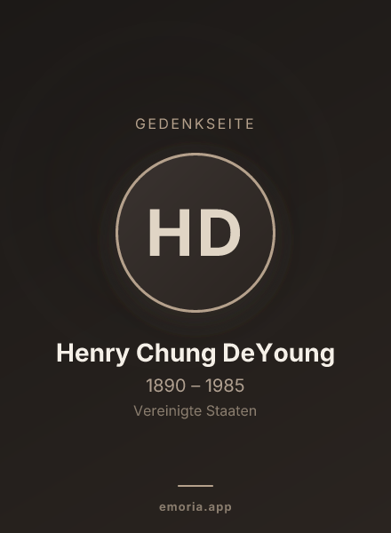 Gedenkportrait von Henry Chung DeYoung