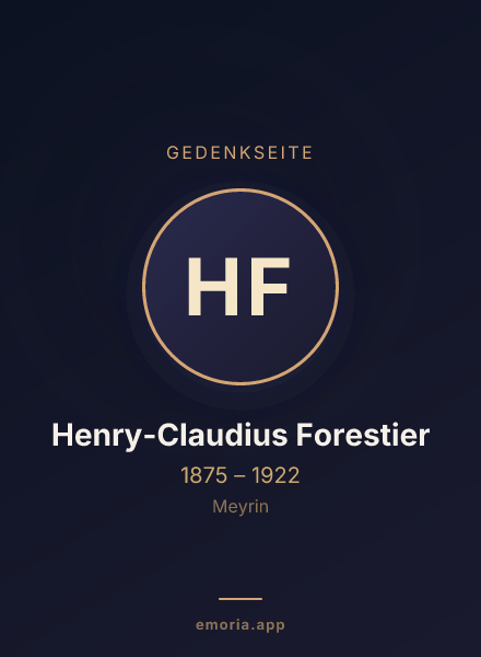 Gedenkportrait von Henry-Claudius Forestier
