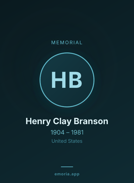 Memorial portrait of Henry Clay Branson