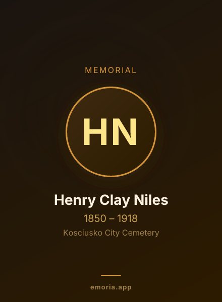 Memorial portrait of Henry Clay Niles