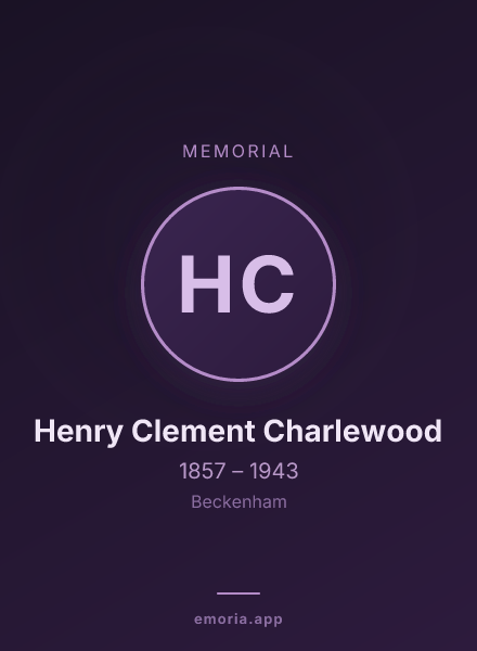 Memorial portrait of Henry Clement Charlewood