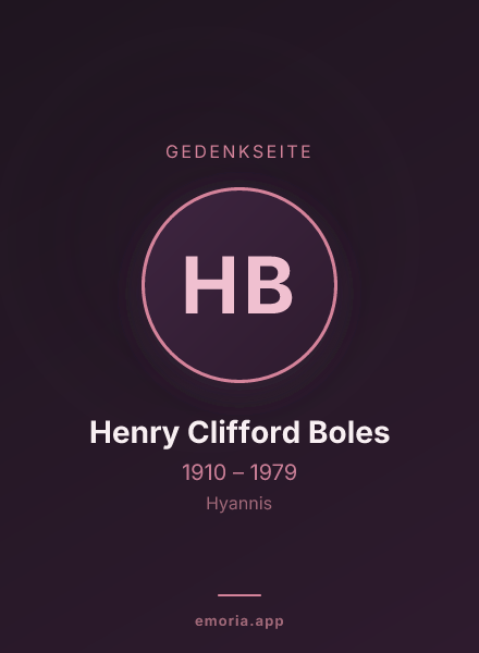 Gedenkportrait von Henry Clifford Boles