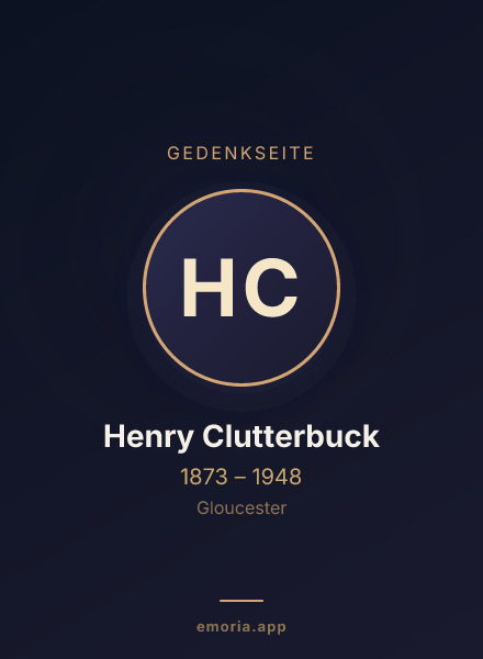 Gedenkportrait von Henry Clutterbuck