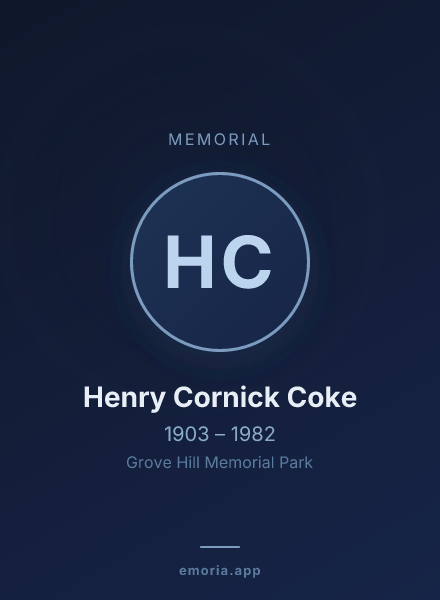 Memorial portrait of Henry Cornick Coke