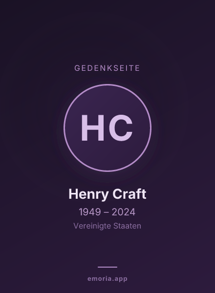Gedenkportrait von Henry Craft