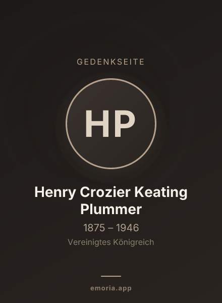 Gedenkportrait von Henry Crozier Keating Plummer