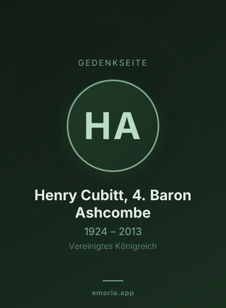 Gedenkportrait von Henry Cubitt, 4. Baron Ashcombe