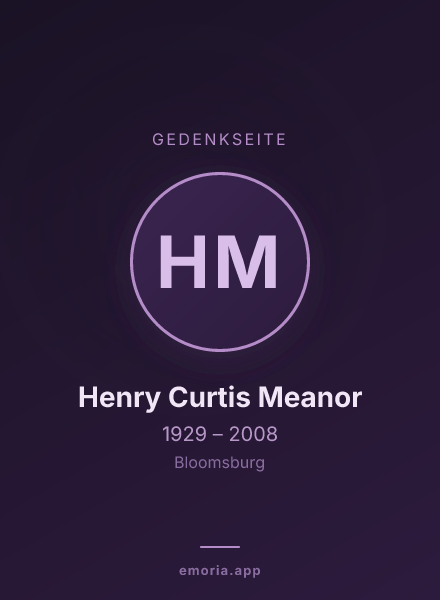 Gedenkportrait von Henry Curtis Meanor