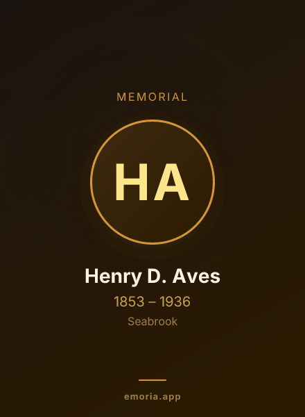 Memorial portrait of Henry D. Aves