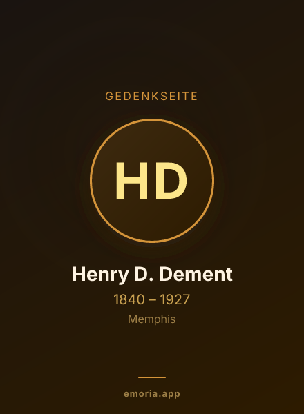 Gedenkportrait von Henry D. Dement