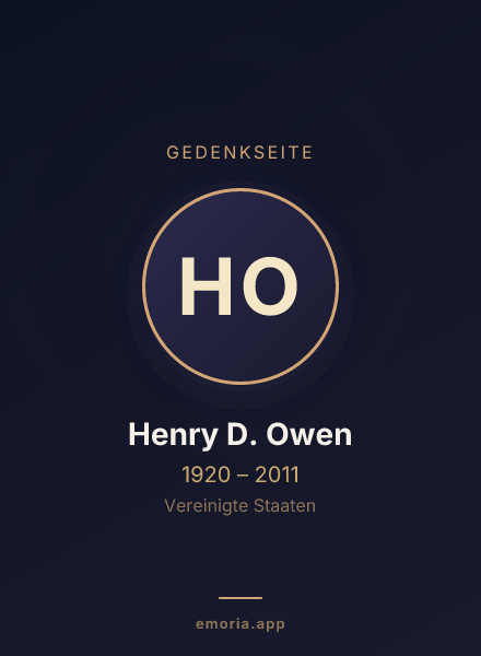 Gedenkportrait von Henry D. Owen