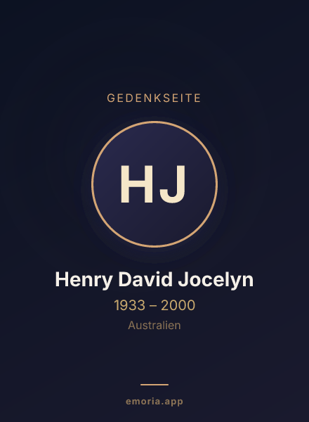 Gedenkportrait von Henry David Jocelyn
