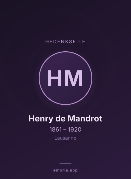 Gedenkportrait von Henry de Mandrot