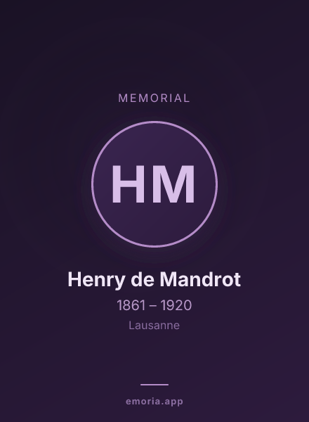Memorial portrait of Henry de Mandrot
