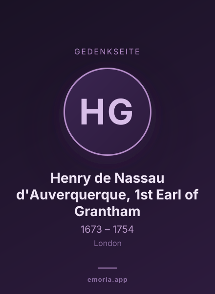 Gedenkportrait von Henry de Nassau d'Auverquerque, 1st Earl of Grantham