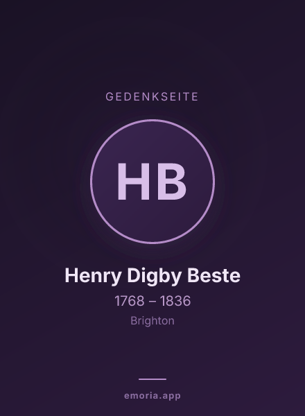 Gedenkportrait von Henry Digby Beste