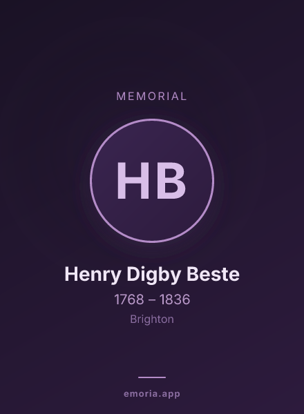 Memorial portrait of Henry Digby Beste