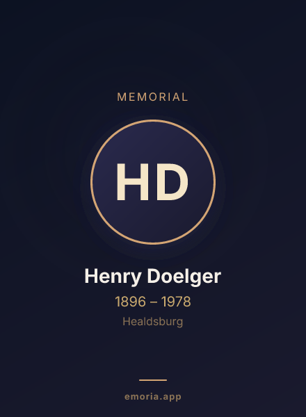 Memorial portrait of Henry Doelger