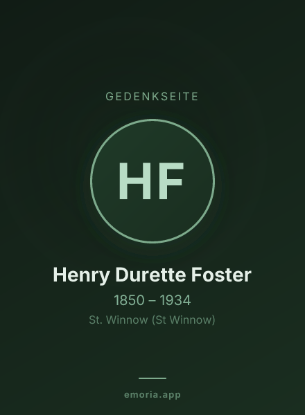 Gedenkportrait von Henry Durette Foster