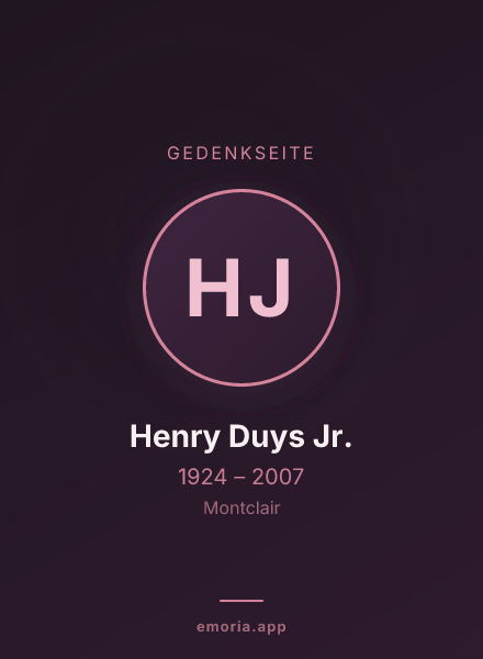 Gedenkportrait von Henry Duys Jr.